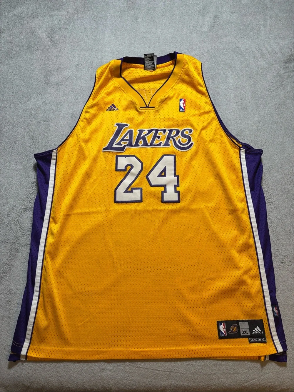Kobe Bryant LA Lakers Adidas Vintage Swingman Sewn Jersey Gold 3XL
